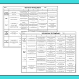 Kindergarten Writing Rubrics - Narrative, Informational, and Opinion Genres