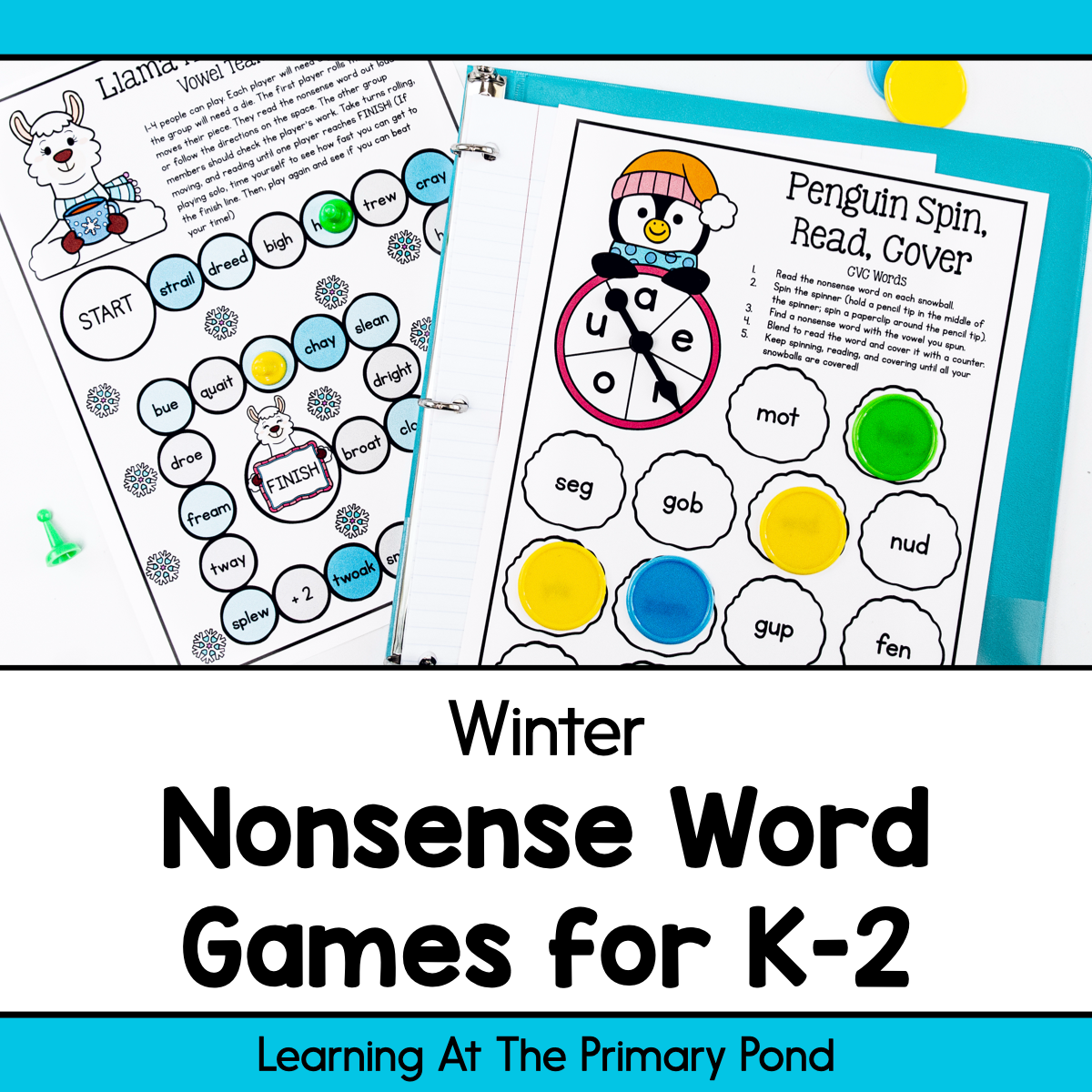 Nonsense Word Games for Kindergarten, 1st, and 2nd grade {Winter Theme – Learning at the Primary Pond nonsense-word-games-for-kindergarten-1st-and-2nd-grade-winter-theme-learning-at-the-primary-pond
