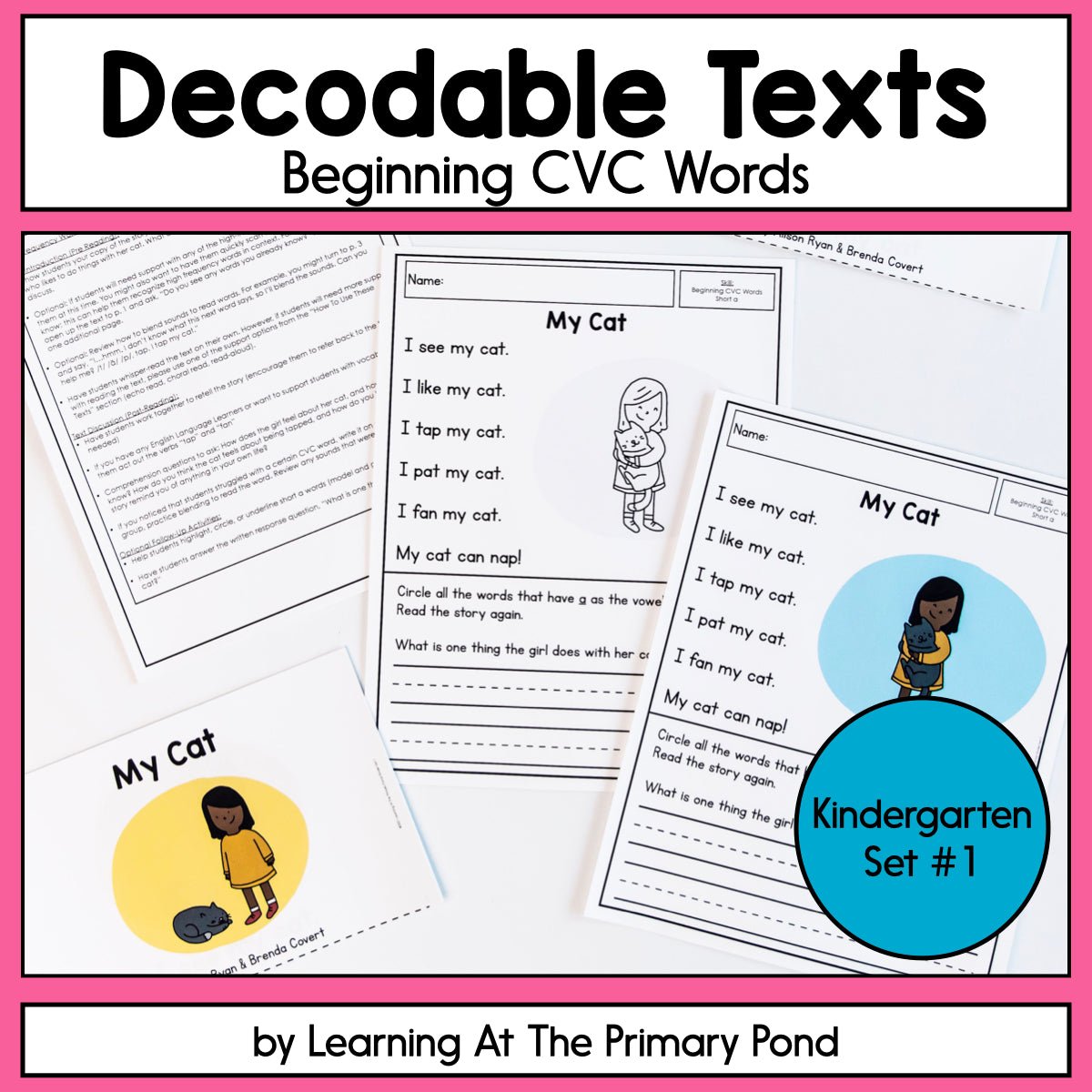 Decodable Readers | Beginning CVC Words | Kindergarten Set 1 | SOR aligned - learning-at-the-primary-pond