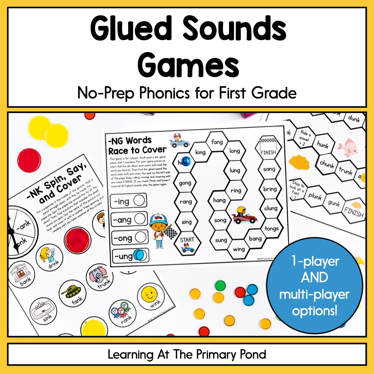 Glued Sounds Games: First Grade No-Prep Phonics - learning-at-the-primary-pond