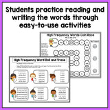 High Frequency Word Games | Dolch Pre-Primer Words - learning-at-the-primary-pond