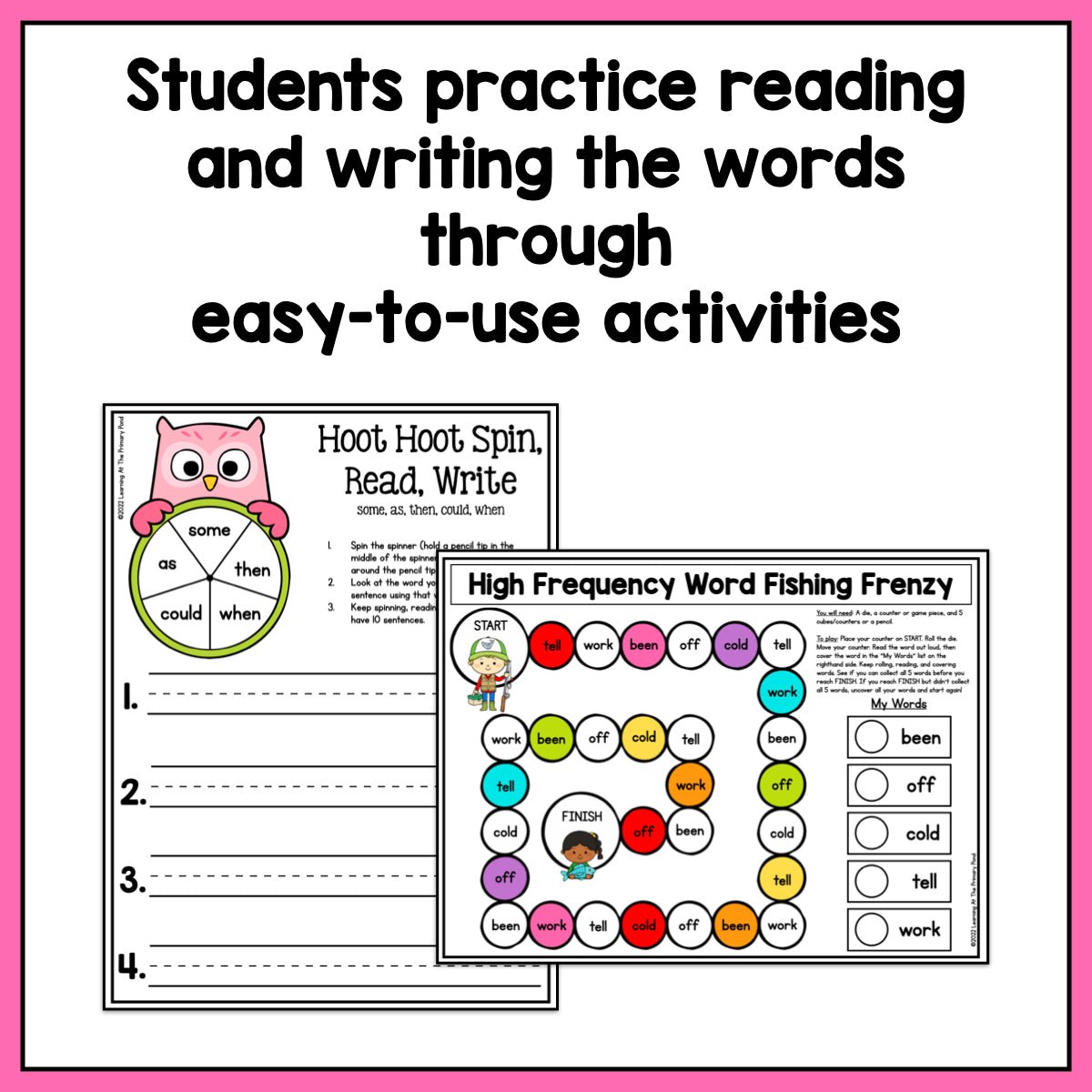 High Frequency Word Games | Dolch Second Grade Words - learning-at-the-primary-pond