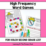 High Frequency Word Games | Dolch Second Grade Words - learning-at-the-primary-pond