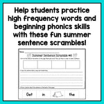 Decodable Sentence Scrambles for Kindergarten | Summer Theme - learning-at-the-primary-pond