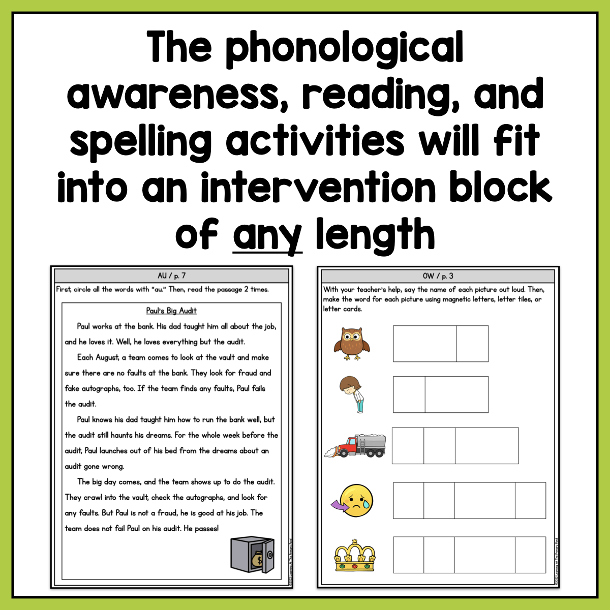 Diphthongs Intervention Pack | No-Prep, Phonics-Based Reading Intervention - learning-at-the-primary-pond