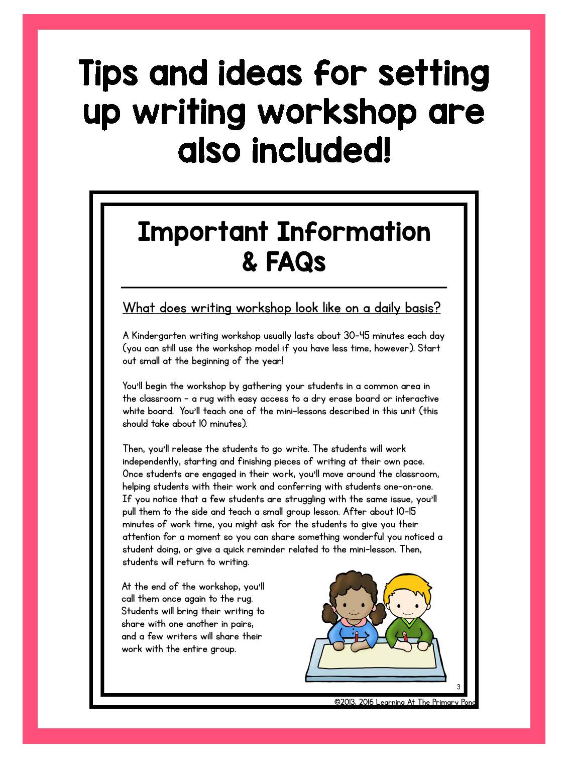 Kindergarten Fiction Writing Lessons {Kinder Writing Workshop Unit 6} - learning-at-the-primary-pond