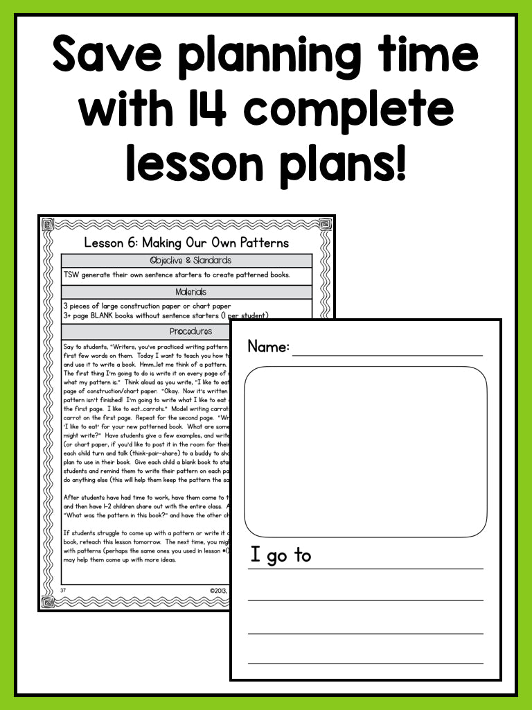 Kindergarten Patterned Book Writing Lessons {Kinder Writing Workshop Unit 3} - learning-at-the-primary-pond