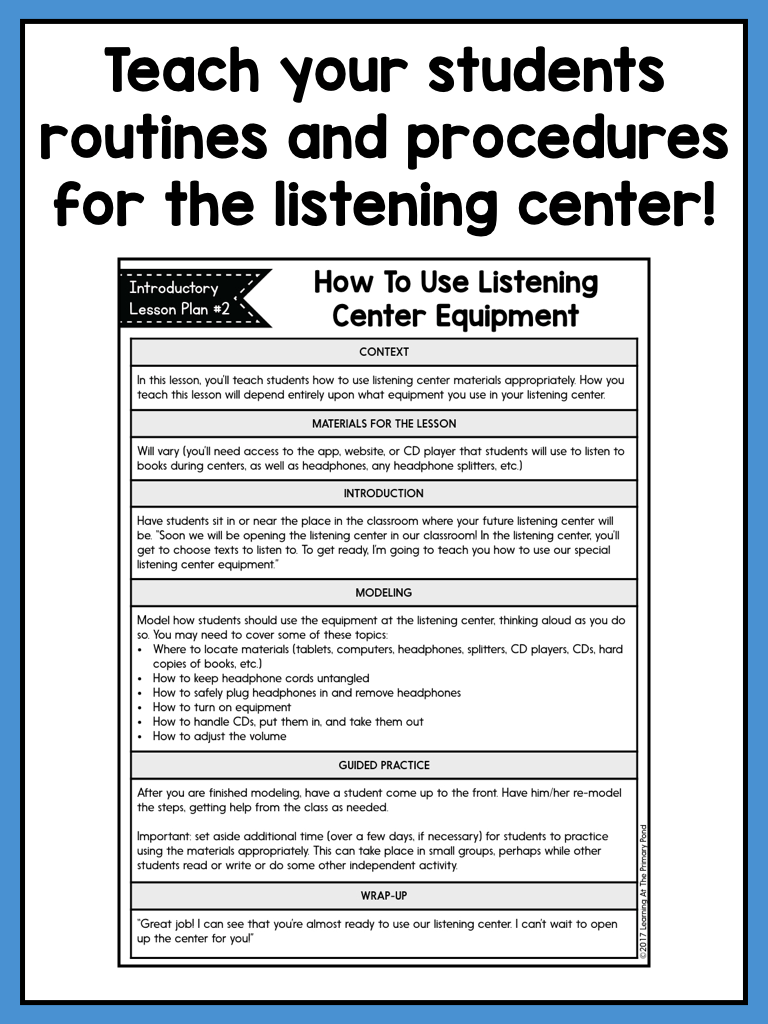 Second Grade Listening Center Supplementary Materials - learning-at-the-primary-pond