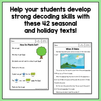 Spring Decodable Texts for K-2 | Passages BUNDLE - learning-at-the-primary-pond
