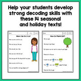 Spring Decodable Texts for Kindergarten | Passages on Spring and Spring Holidays - learning-at-the-primary-pond