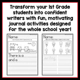 Monthly Writing Journals for 1st Grade | Writing Skill Practice | No Prep