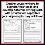 Monthly Writing Journals for 1st Grade | Writing Skill Practice | No Prep