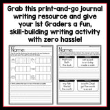 Monthly Writing Journals for 1st Grade | Writing Skill Practice | No Prep