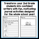 Monthly Writing Journals for 2nd Grade | Writing Skill Practice | No Prep