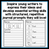 Monthly Writing Journals for 2nd Grade | Writing Skill Practice | No Prep