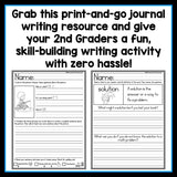 Monthly Writing Journals for 2nd Grade | Writing Skill Practice | No Prep