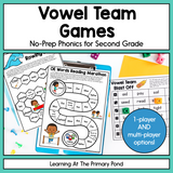 Vowel Teams Games: Second Grade No-Prep Phonics