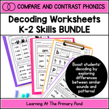 Letter Sound & Decoding Words Worksheets K-2 BUNDLE | Compare & Contrast Phonics