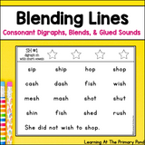 Blending Lines | Consonant Digraphs | Blends | Glued Sounds