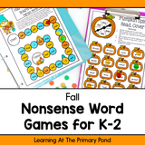 Nonsense Word Games for Kindergarten, 1st, and 2nd grade {Fall Theme}