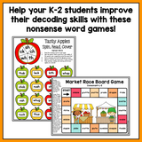 Nonsense Word Games for Kindergarten, 1st, and 2nd grade {Fall Theme}