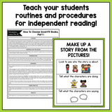 First Grade Independent Reading Center Supplementary Materials