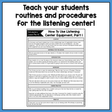 First Grade Listening Center Supplementary Materials