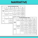 First Grade Writing Rubrics - Narrative, Informational, and Opinion Genres