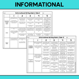 First Grade Writing Rubrics - Narrative, Informational, and Opinion Genres