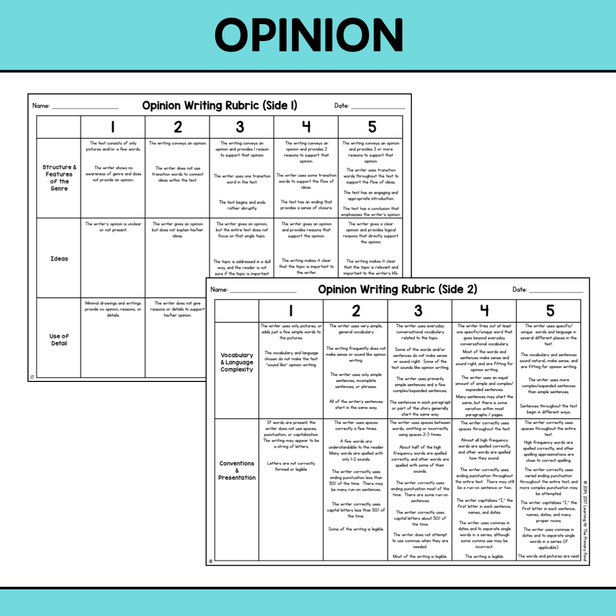Writing Rope Rubrics First Grade Writing Rubrics - Narrative, Informational, and Opinion Ge ...