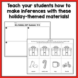 Inferring Activities | Holiday Gift Theme | Inferences Worksheets