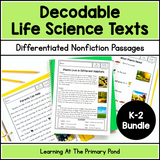 Decodable Life Science Texts BUNDLE | Nonfiction Decodables for K-2