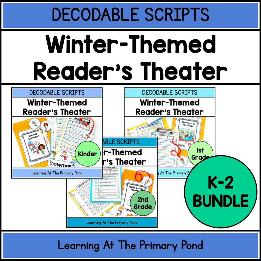 Decodable Winter-Themed Reader's Theater Play Scripts for K-2 BUNDLE ...