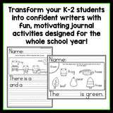 Monthly Writing Journals for K-2 BUNDLE | Writing Skill Practice | No Prep