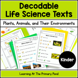 Decodable Life Science Texts | Nonfiction Decodables for Kindergarten