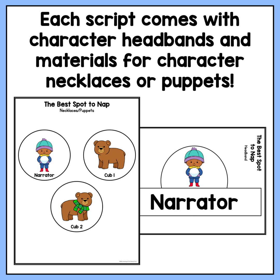 Decodable Winter-Themed Reader's Theater Play Scripts for Kindergarten ...