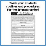 Kindergarten Listening Center Supplementary Materials
