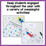 Kindergarten Word Work Center Activities