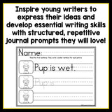 Monthly Writing Journals for Kindergarten | Writing Skill Practice | No Prep