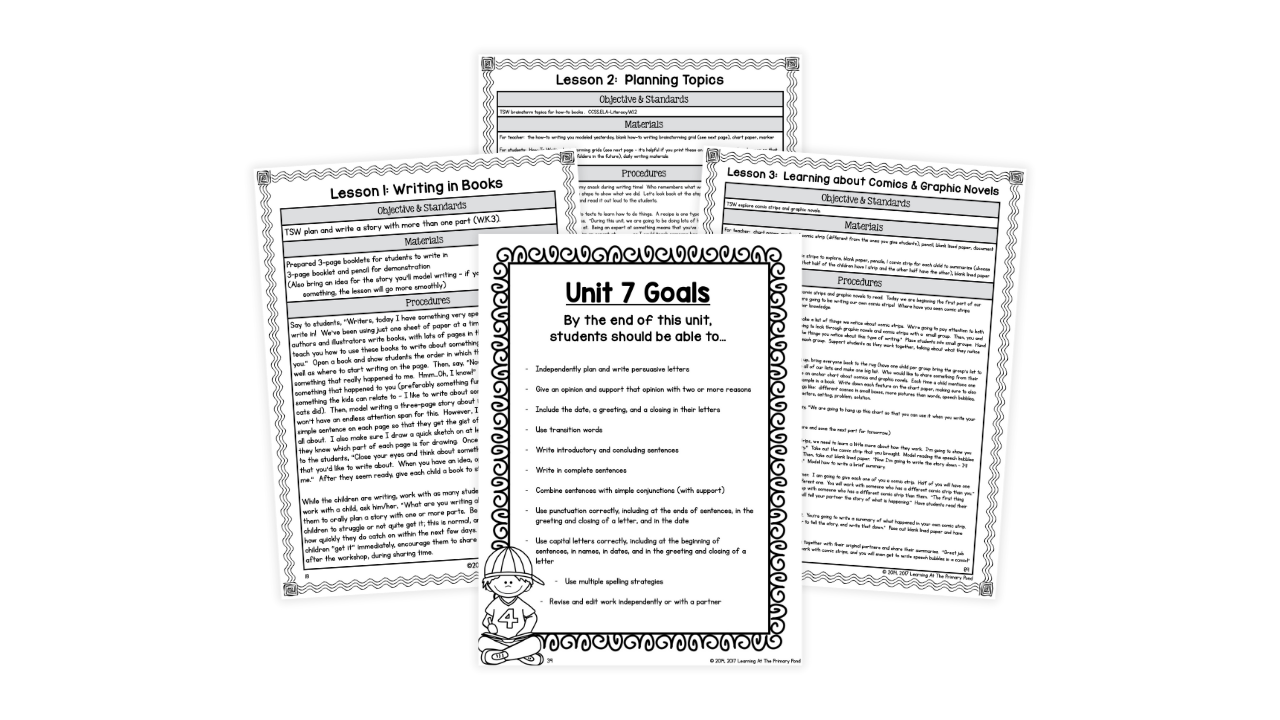 Writing Lessnos Writing Workshop Curriculum for K-2 – Learning at the Primary Pond