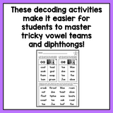 Long Vowel Teams & Vowel Diphthongs Worksheets for Decoding | Compare & Contrast Phonics