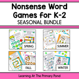 Nonsense Word Games for Kindergarten, 1st, and 2nd grade {Four Seasons Bundle}