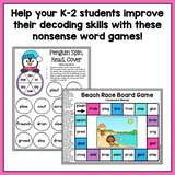 Nonsense Word Games for Kindergarten, 1st, and 2nd grade {Four Seasons Bundle}