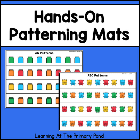 Primary Learning Mat Pattern Block Mats and Linking Cube Mats for Practicing Making Pattern ...