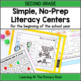 Back to School Literacy Centers for 2nd Grade | Simple, No-Prep