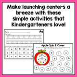 Back to School Literacy Centers for Kindergarten | Simple, No-Prep