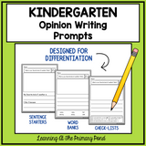 Kindergarten Opinion Writing Prompts for Differentiation