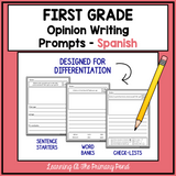 SPANISH Writing Prompts for First Grade Opinion Writing