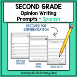 SPANISH Writing Prompts For Second Grade Opinion Writing