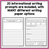 Second Grade Informational Writing Prompts For Differentiation